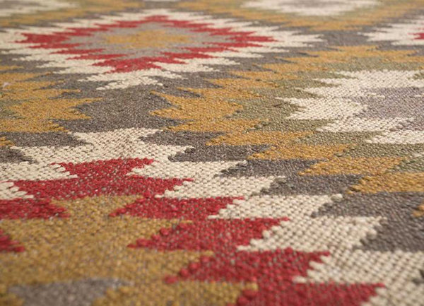 Sitara Bohemian Jute Wool Kilim Rug