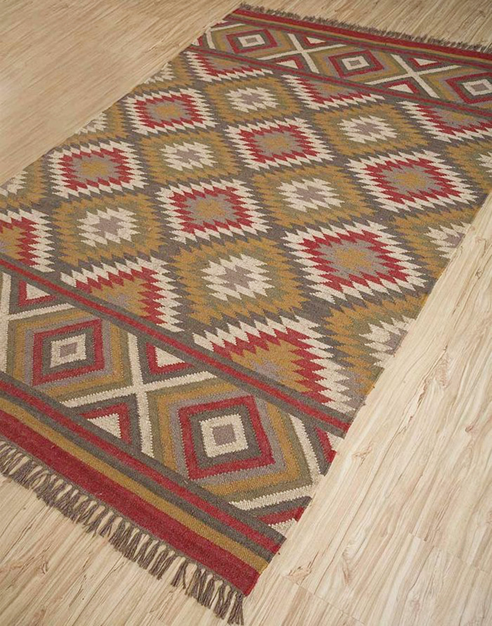 Sitara Bohemian Jute Wool Kilim Rug