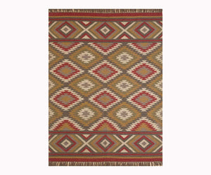 Sitara Bohemian Jute Wool Kilim Rug
