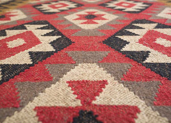 Kilup Handwoven Jute Wool Kilim Rug