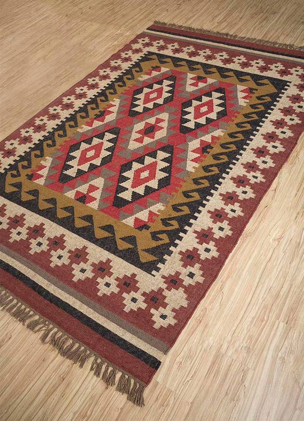 Kilup Handwoven Jute Wool Kilim Rug