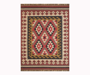 Kilup Handwoven Jute Wool Kilim Rug